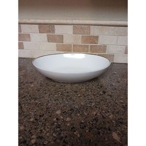 WHITE WITH SILVER‎ TRIM CATHEDRAL FINE CHINA SERVING BOWL